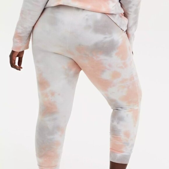Torrid Everyday Fleece Classic Fit Crop Active Jogger Terry Tie-Dye Coral 3x NWT - Picture 4 of 14